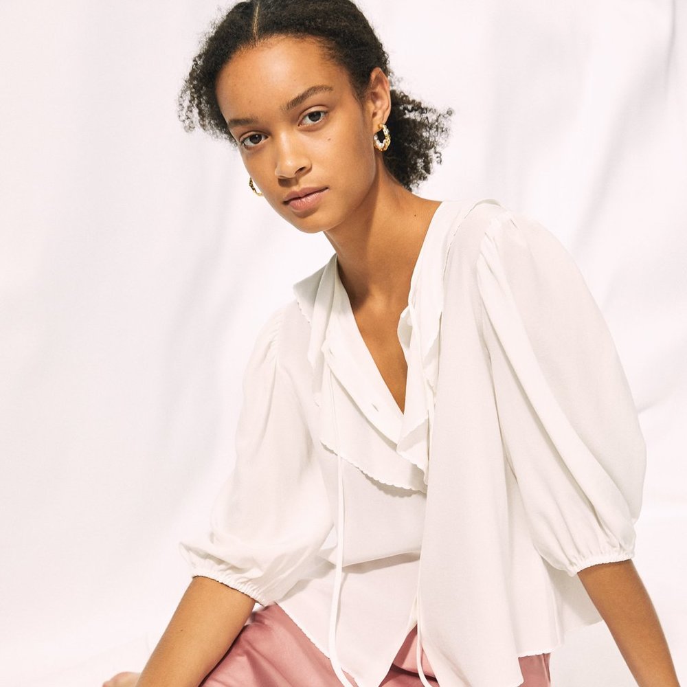 Aritzia Wilfred Frida Blouse 100% Silk